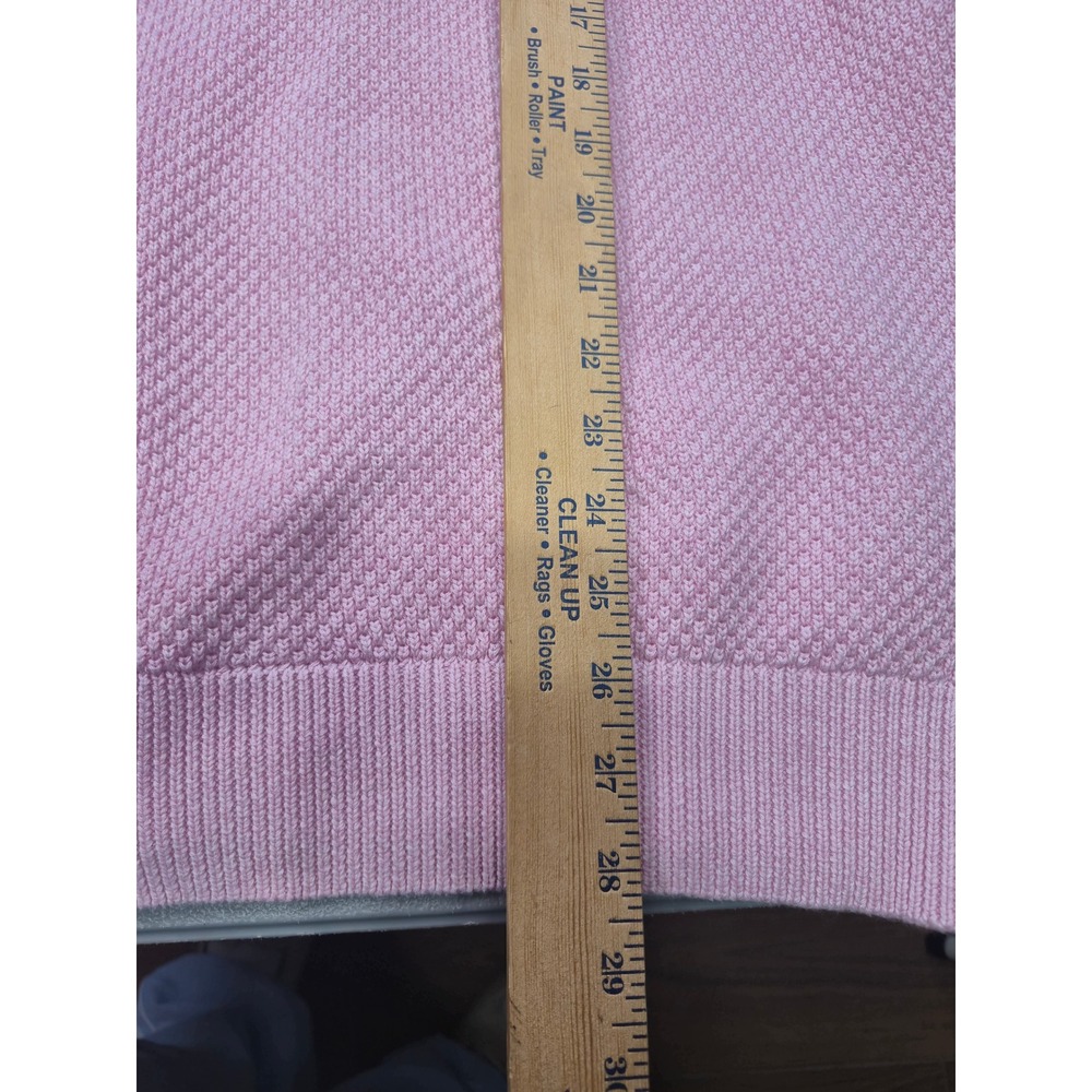 Vineyard Vines Mens Pink Cotton Honeycomb Knit Quarter Zip Sweater Size M - Picture 8 of 12